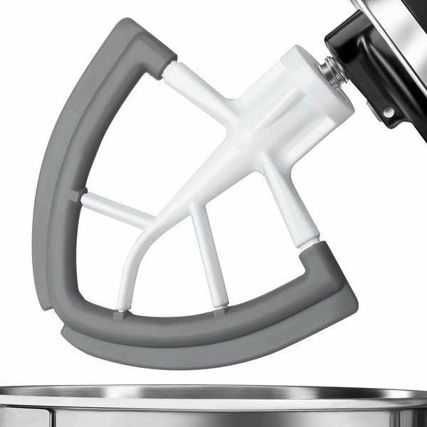 Thorough Mixing Flex Edge Beater with Silicone Edges for KitchenAid Mixers(White)