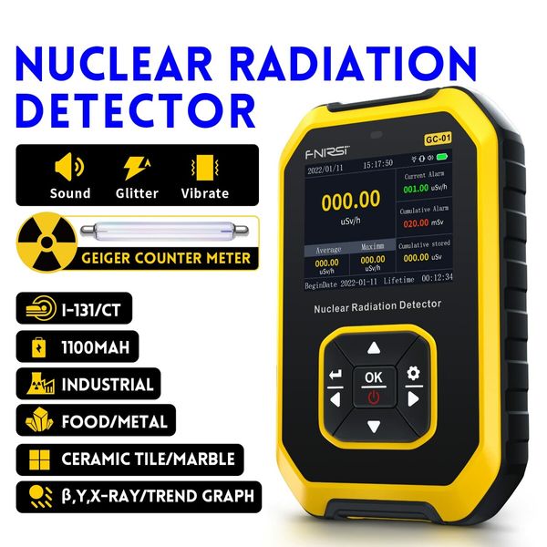 Nuclear Radiation Detector Geiger Counter: Rechargeable Radiation Monitor with LCD Display for Beta, Gamma, and X-ray Detection