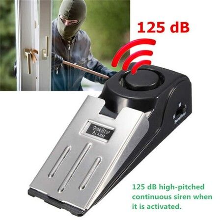 120dB Door Stop Alarm: Anti-Theft Door Wedge with Loud Entrance Alert for Home and Apartment Security (1 Pack)