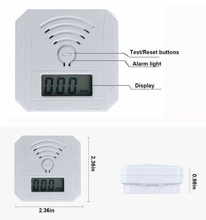 Battery Powered Carbon Monoxide Detector,CO as Monitor Sensor, with LED Digital Display