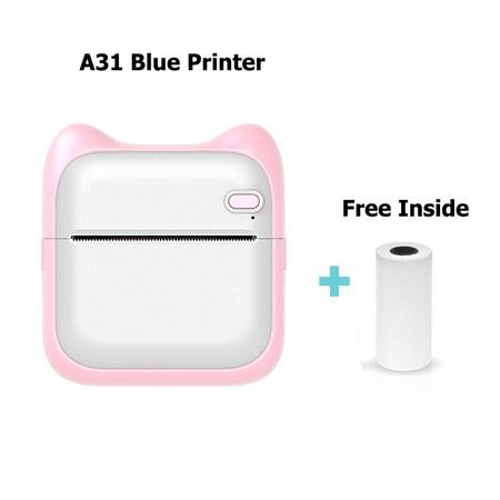 Mini Photo Printer For IPhone/Android,1000mAh Portable Thermal Photo Printer For Gift Study Notes Work Children Photo Picture Memo Color Pink