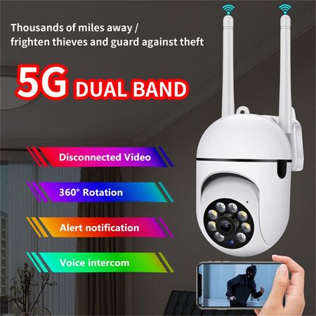 5G WiFi Surveillance Camera with IR Night Vision and Motion Detection-Stay Connected and Secure