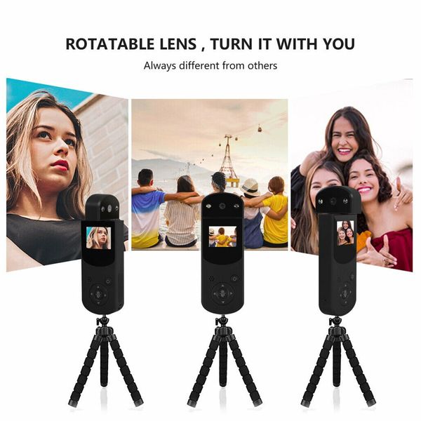 360-Degree Handheld 1080P Action Camera: Capture Stunning Videos and Photos of Your Adventures (Black)