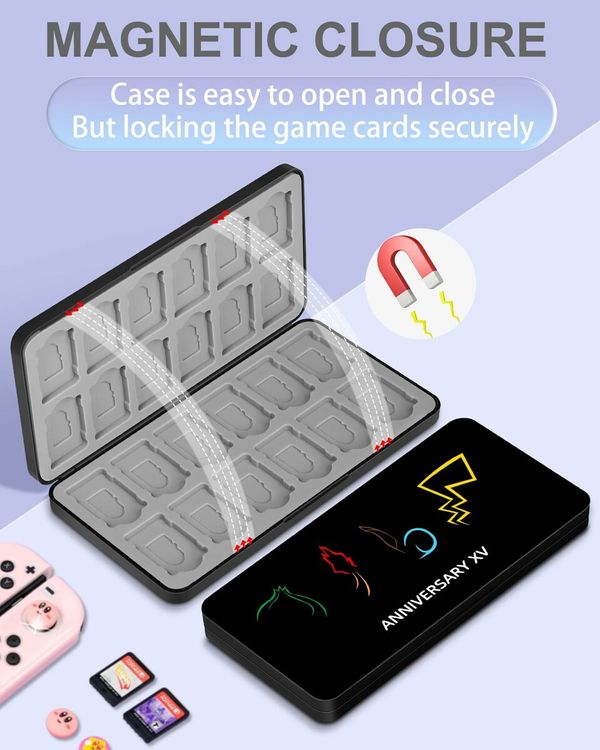 24-in-1 BlackXV Switch Game Case: Store and Organize Switch/Lite/OLED SD Cards with Style