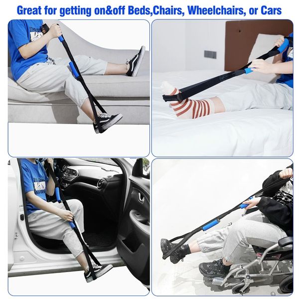 40-inch Leg Lifter Strap with Durable SS304 Foot Loop-Mobility Aid for Assisted Movement and Post-Surgery Recovery