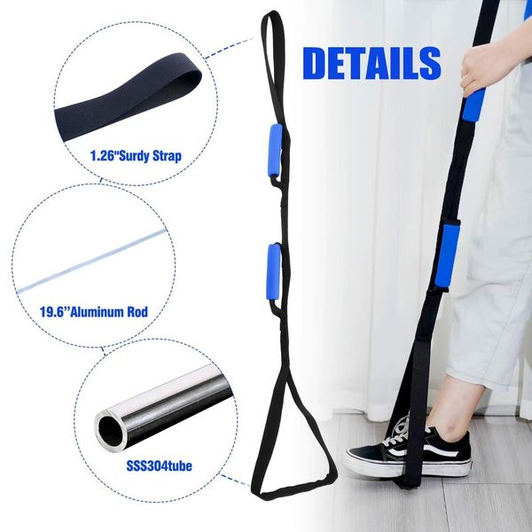 40-inch Leg Lifter Strap with Durable SS304 Foot Loop-Mobility Aid for Assisted Movement and Post-Surgery Recovery