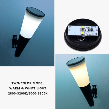 2-Pack Solar LED Torch Wall Lights with Modern Torch Design, Colorful Ambiance for Your Yard and Balcony (2-Pack)