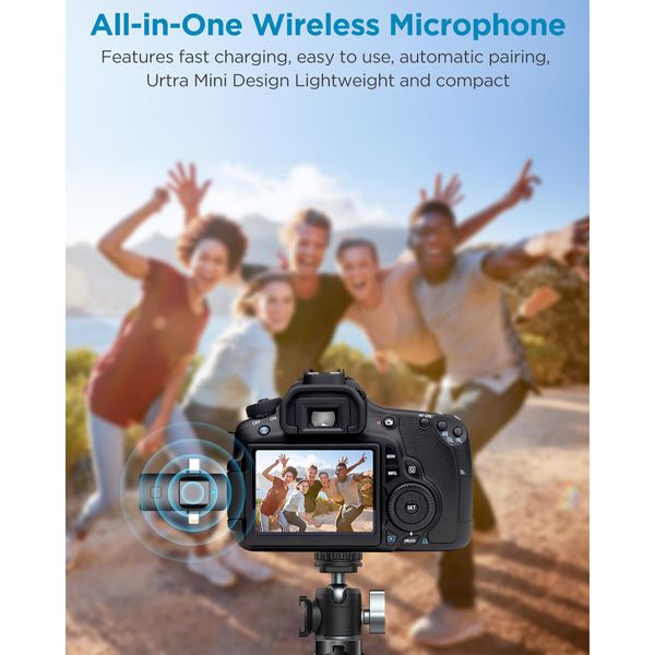 Wireless 3-in-1  Mini Microphone with 2.4G Ultra-Low Delay for or iPhone/Android/Video Recording/Vlog