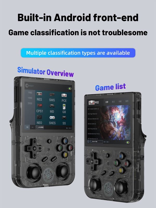 5G WiFi Retro Handheld Game Console with 5000 Games with 4.2 Bluetooth,Linux operating system,Clear 3.5 inch IPS screen,Pre-installed 64G TF card