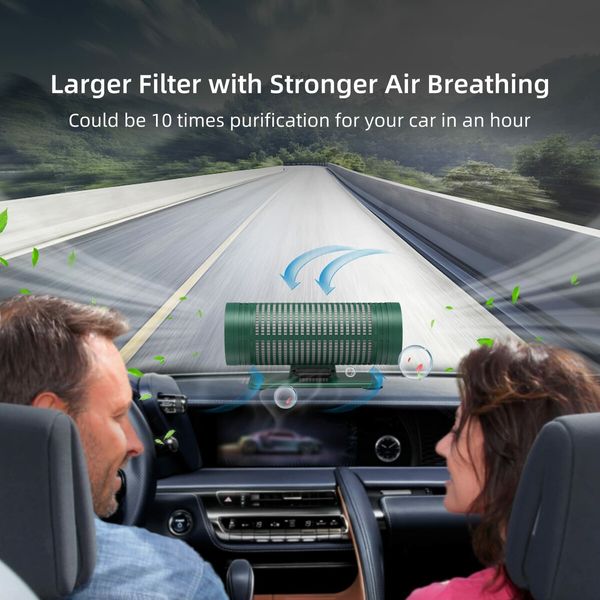 Portable Car Air Purifier with HEPA Filter and LED Light for Home, Office, and Desktop