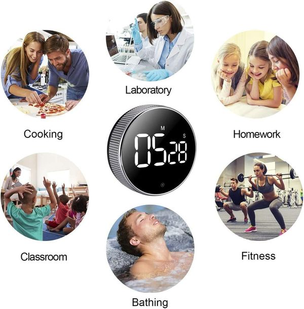 Digital Classroom Timer/Kitchen Timers with Large Magnetic LED Countdown Timer with Quiet Operation