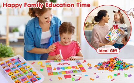 classrooms 254-Piece Strong Magnetic Letters and Numbers Set Helps kids learn the alphabet, numbers, and spelling