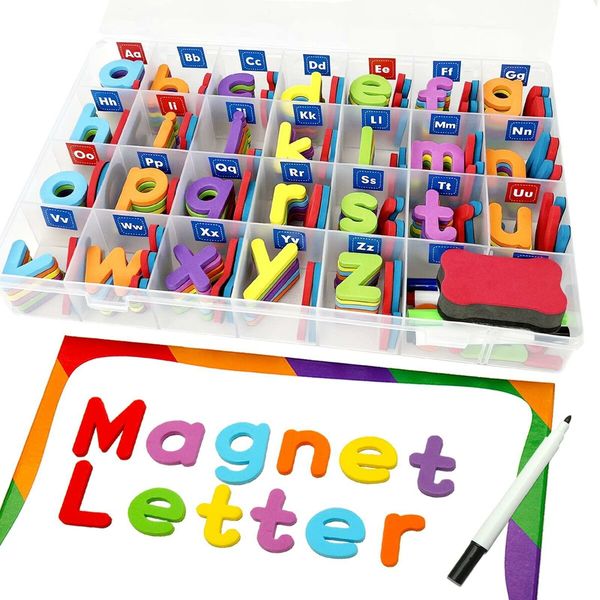 classrooms 254-Piece Strong Magnetic Letters and Numbers Set Helps kids learn the alphabet, numbers, and spelling