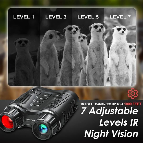 4K Night Vision Binoculars with 3.2" HD Screen, 8X Digital Zoom, and 32GB Memory Card for (Camping and Hunting)