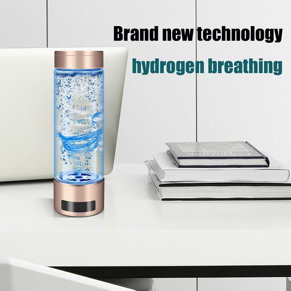 Rechargeable Hydrogen Water Bottle/Ionizer Generator Machine with PEM SPE Technology,LED Display for Pure 2000ppb Hydrogen Water