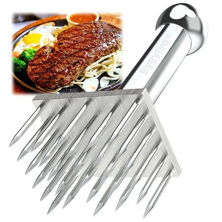 Stainless Steel 28 Blades Stainless Steel Meat Tenderizer Needle for Kitchen Cooking Tenderizing Beef BBQ Marinade Steak and Poultry