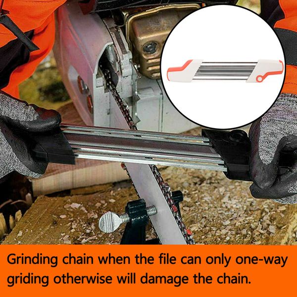 2-in-1 Chainsaw Chain Sharpener - Easy File and Depth Gauge File for STIHL .325" 4.8mm Chains (White and Orange)