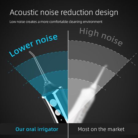 Oral Hygiene Portable Mouth Irrigator with 300ML Capacity and 5 Specialized Nozzles for a Deep Clean(White)