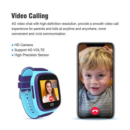 4G Smartwatch for Kids with SOS Calling, Video Chat, Camera, GPS Tracking, and Music Player (White) - Perfect Gift for Boys and Girls