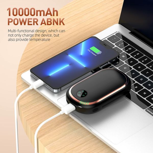 Rechargeable Hand Warmer with 6000 mAh Battery, Fast Heating, and 3-in-1 Functionality (Power Bank, Digital Display, Sunset Light)