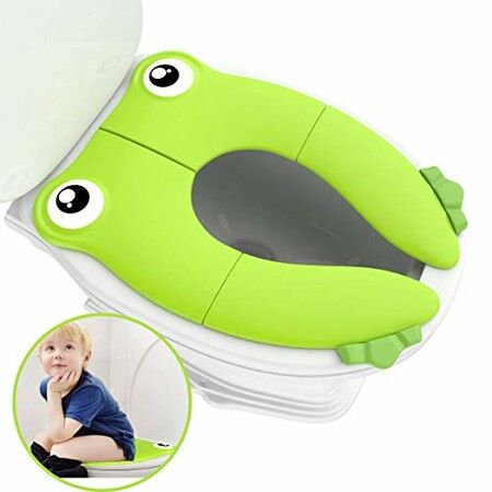 Foldable Non-Slip Kids Toddlers Potty Seat with soft & durable silicone for comfort & hygiene,Travel-Friendly Recyclable Potty Training pad cover-26x22cm