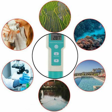 7-in-1 Digital Water Quality Tester Pen for pH, TDS, Temperature, EC, Salinity, ORP, SG