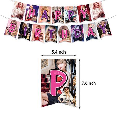 32-Piece Taylor Swift Party Decorations Banner - Birthday Decorations Inspired by the Popular Singer