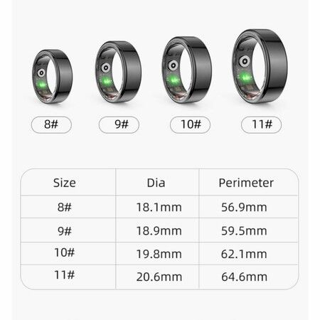 Smart Fitness Ring with Multi-Modes, Pedometer, Sleep Monitor, and Waterproof Bluetooth Connectivity (Gold-US 8#)