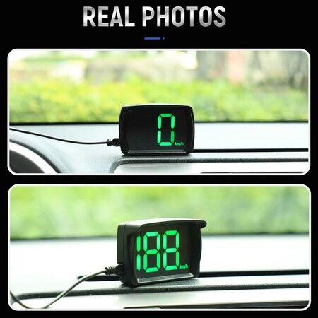 Cars Trucks Digital Speed Meter with Accurate KMH speed updates in 1 KMH, Easy USB cable installation, Real-Time Speed Monitoring,Head Up Display