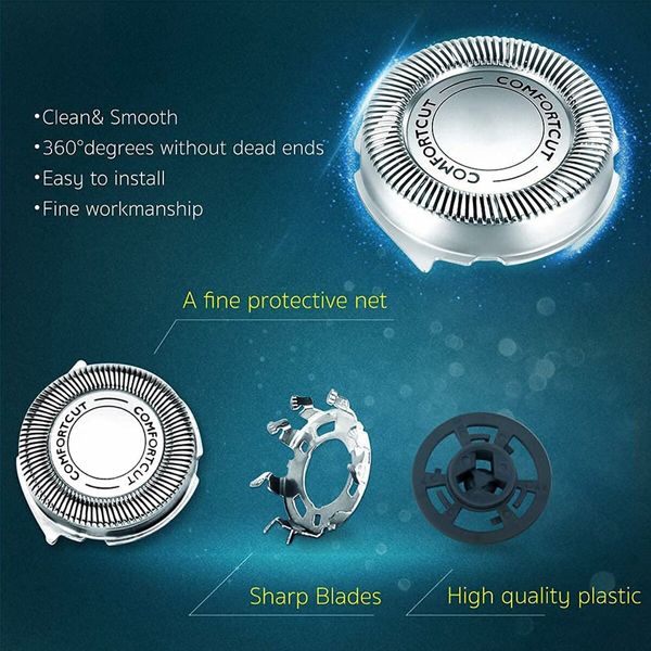 SH30 Replacement Heads for Philips Norelco Series 1000,2000,3000 and S738 with Durable Sharp Blade