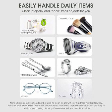 Jewellery Cleaning Ultrasonic Machine Portable 300ML Sonic Wave Cleaner for Jewels Watch Rings Glasses