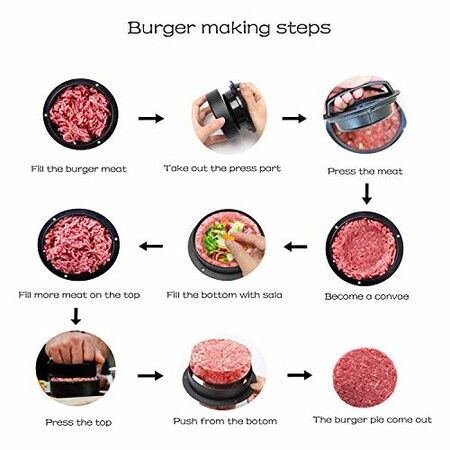 Burger Perfection 3-in-1 Press with Wax Papers for Effortless, Non-Stick Burger Patties at Your BBQ