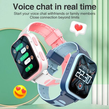 Kids Smart Watch with 4G Video Call, GPS, HD Camera,700Mah RAM,1GB ROM,Voice Chat (Blue)