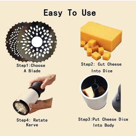 Manual Stainless Steel Cheese Cutter Grater Grinder Shredder for Effortless Cheese Prep