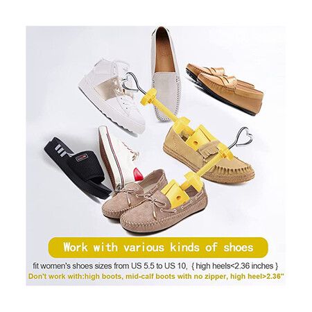 4-Way Adjustable Shoe Stretcher: Widen and Expand Shoes for a Perfect Fit (Yellow)