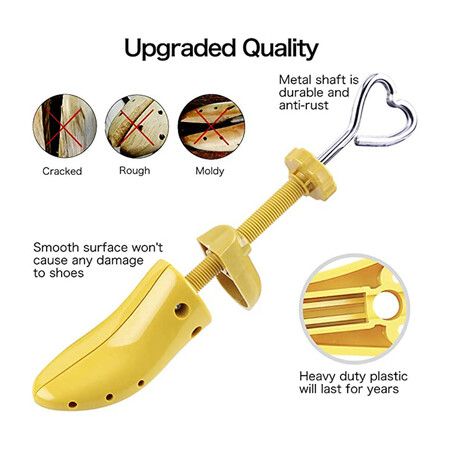 4-Way Adjustable Shoe Stretcher: Widen and Expand Shoes for a Perfect Fit (Yellow)