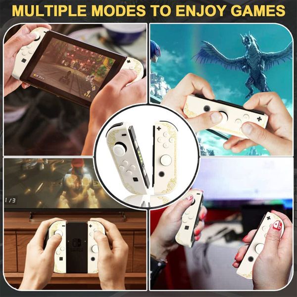 Wireless Controllers for Switch and Lite - Motion Control, Double Vibration, and Screenshot Function - Perfect for The Legend of Zelda: Tears of the Kingdom - White