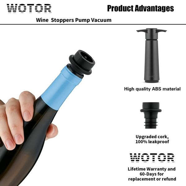 Wine Preserver Saver Pump and Vacuum Stoppers Keep Your Bottles Fresh for Longer, Perfect for Wine Enthusiasts(Wine Pump + 4 stoppers)