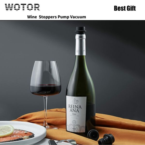 Wine Preserver Saver Pump and Vacuum Stoppers Keep Your Bottles Fresh for Longer, Perfect for Wine Enthusiasts(Wine Pump + 4 stoppers)