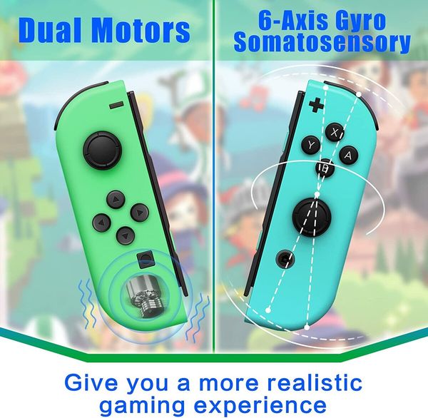 Controller Replacement for Switch with Wireless Connectivity, Dual Vibration Motors, and Wake-up/Screenshot Functionality