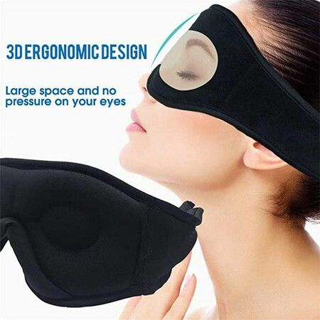 3D Light Soft Sleep Eye Mask with BT Wireless Headphones and Stereo Speakers for Men and Women