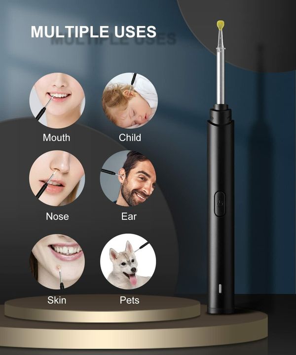 1296P Ear Wax Removal Camera with 6 LED Lights, Wireless Ear Cleaning and Built-in WiFi,Compatible with iPhone,iPad,and Android