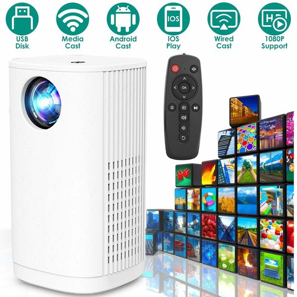 Portable 1080P 2.4G WiFi Phone Movie Projector with Wireless Phone Connectivity,Theater Cinema at Home