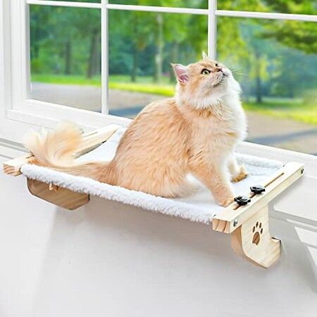 Pet Window Perch Hammock Hanging Bed for Indoor Sunbathing and Relaxation Supports cats up to 40 lbs