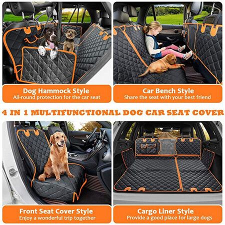 Dog Seat Cover with Mesh Window: Nonslip Pet Seat Cover for Back Seat of Cars, Trucks, and SUVs (137*147cm)