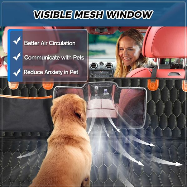 Scratchproof 5-in-1 Dog Car Seat Cover with Nonslip Protection and Mesh Window for Enhanced Comfort and Safety(137*149cm)