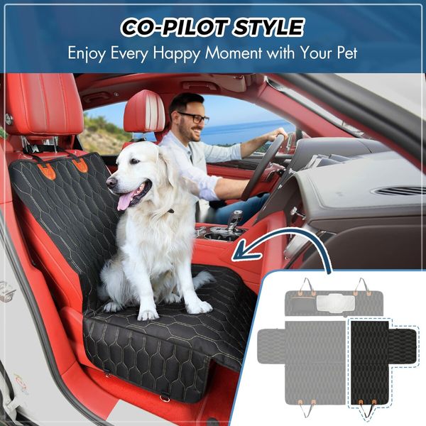 Scratchproof 5-in-1 Dog Car Seat Cover with Nonslip Protection and Mesh Window for Enhanced Comfort and Safety(137*149cm)