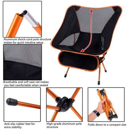 Car Air Purifier HEPA Portable Cleaner LED Light Home Office Desktop GreenCompact Camping and Fishing Folding Chair with Carry Bag for Outdoor Activities, Camping, Beach, Hiking(150kg Capacity,Orange)