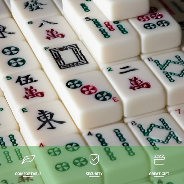 Portable Travel Mini Mahjong Set: Traditional Chinese Game with 146 Acrylic Tiles for Family and Leisure Time