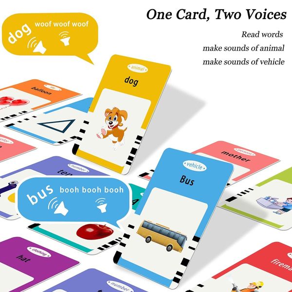 Talking Flash Cards with 255 Cards with 510 Sides for Toddlers and Autism (Age 3+),Interactive Learning Toy for ABCs,123s,Sight Words,Giftable Package (Blue)